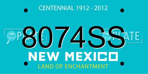 8074SS New Mexico License Plate