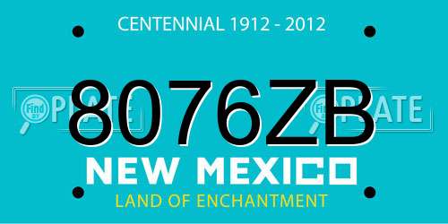 8076ZB New Mexico License Plate