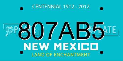 807AB5 New Mexico License Plate