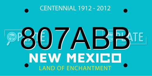 807ABB New Mexico License Plate