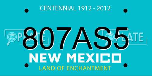 807AS5 New Mexico License Plate