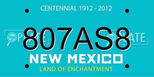 807AS8 New Mexico License Plate