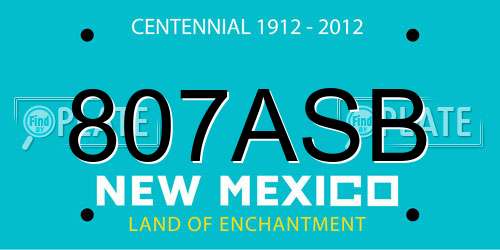 807ASB New Mexico License Plate