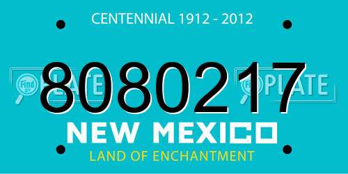 8080217 New Mexico License Plate