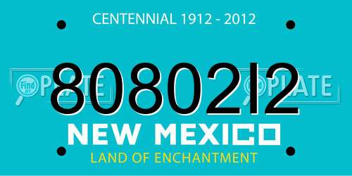 80802I2 New Mexico License Plate