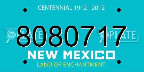 8080717 New Mexico License Plate