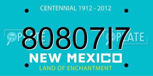 80807I7 New Mexico License Plate