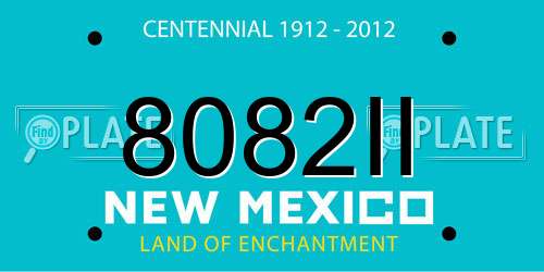 8082II New Mexico License Plate