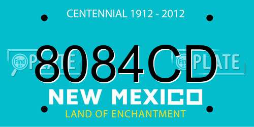 8084CD New Mexico License Plate