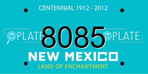 8085 New Mexico License Plate