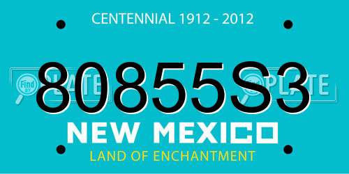 80855S3 New Mexico License Plate