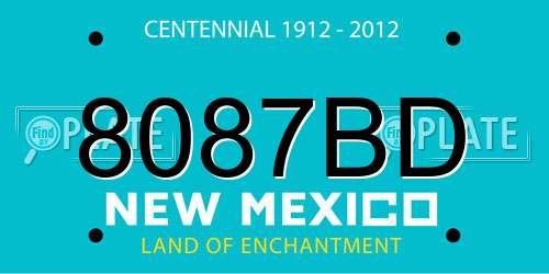 8087BD New Mexico License Plate