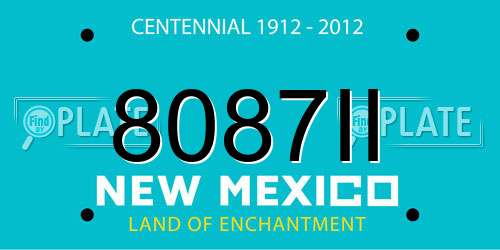 8087II New Mexico License Plate