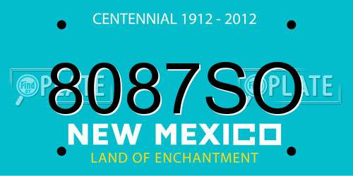 8087SO New Mexico License Plate