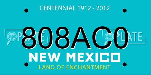 808AC0 New Mexico License Plate