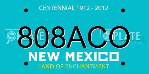 808ACO New Mexico License Plate