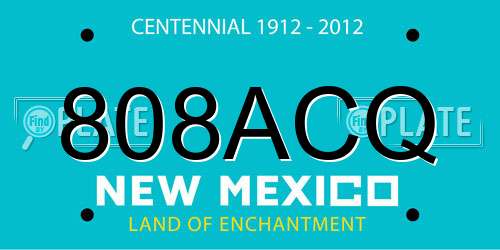 808ACQ New Mexico License Plate