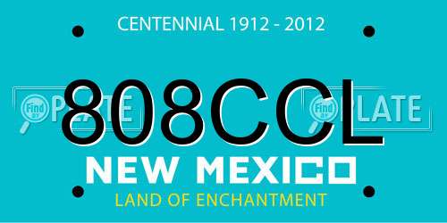 808CCL New Mexico License Plate