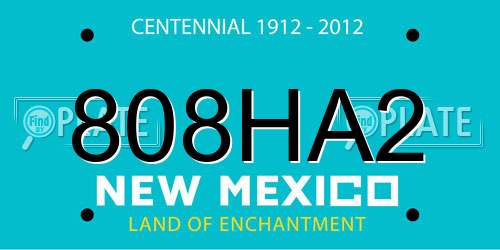 808HA2 New Mexico License Plate