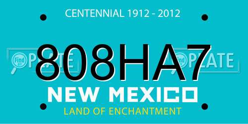 808HA7 New Mexico License Plate
