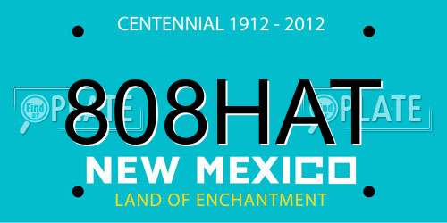 808HAT New Mexico License Plate