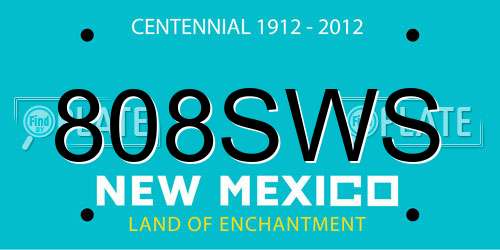 808SWS New Mexico License Plate