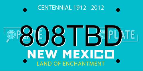 808TBD New Mexico License Plate