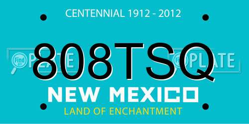 808TSQ New Mexico License Plate