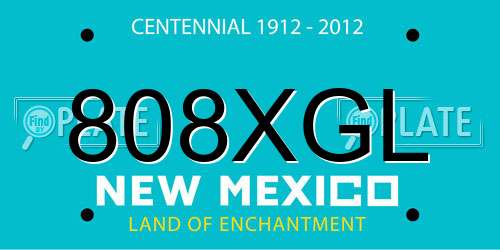 808XGL New Mexico License Plate