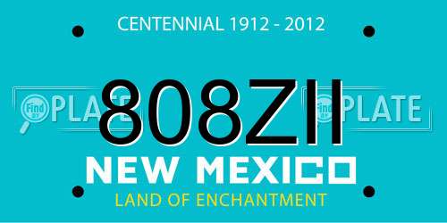 808ZII New Mexico License Plate