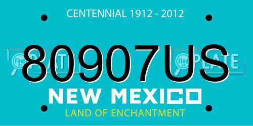 80907US New Mexico License Plate