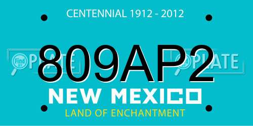 809AP2 New Mexico License Plate