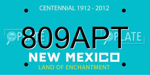 809APT New Mexico License Plate