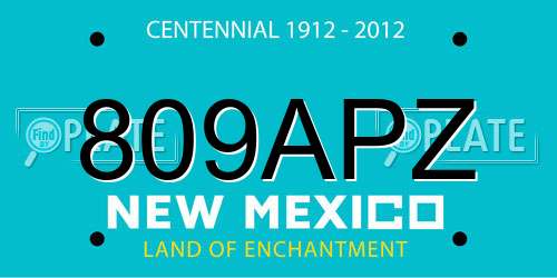 809APZ New Mexico License Plate