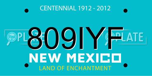 809IYF New Mexico License Plate