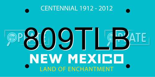 809TLB New Mexico License Plate
