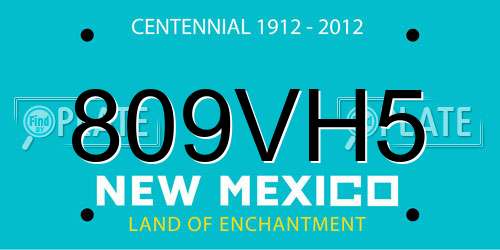 809VH5 New Mexico License Plate