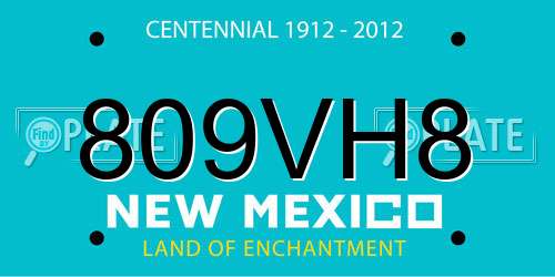 809VH8 New Mexico License Plate