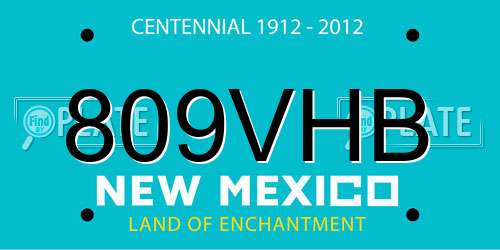 809VHB New Mexico License Plate
