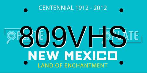 809VHS New Mexico License Plate