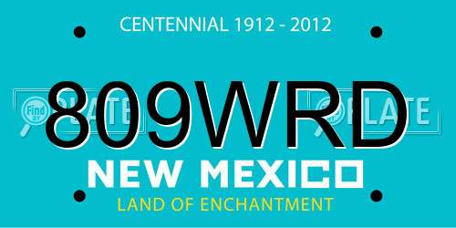 809WRD New Mexico License Plate