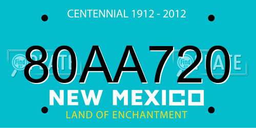 80AA720 New Mexico License Plate