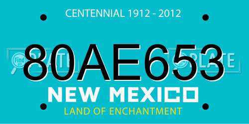 80AE653 New Mexico License Plate