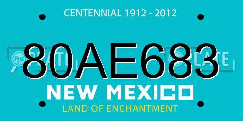 80AE683 New Mexico License Plate