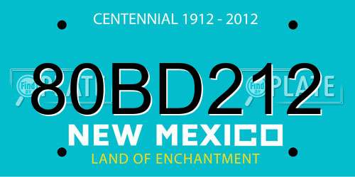 80BD212 New Mexico License Plate