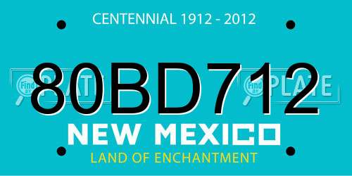 80BD712 New Mexico License Plate