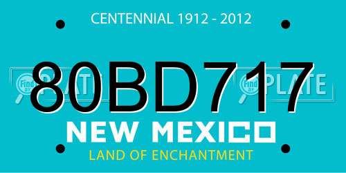 80BD717 New Mexico License Plate