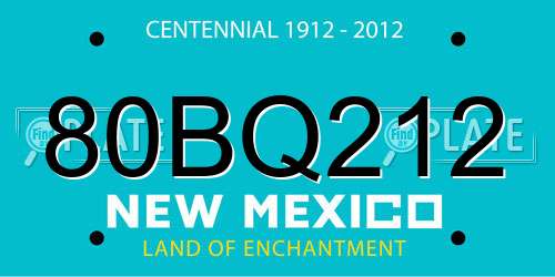80BQ212 New Mexico License Plate