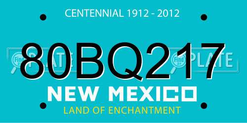 80BQ217 New Mexico License Plate