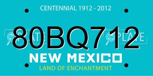 80BQ712 New Mexico License Plate